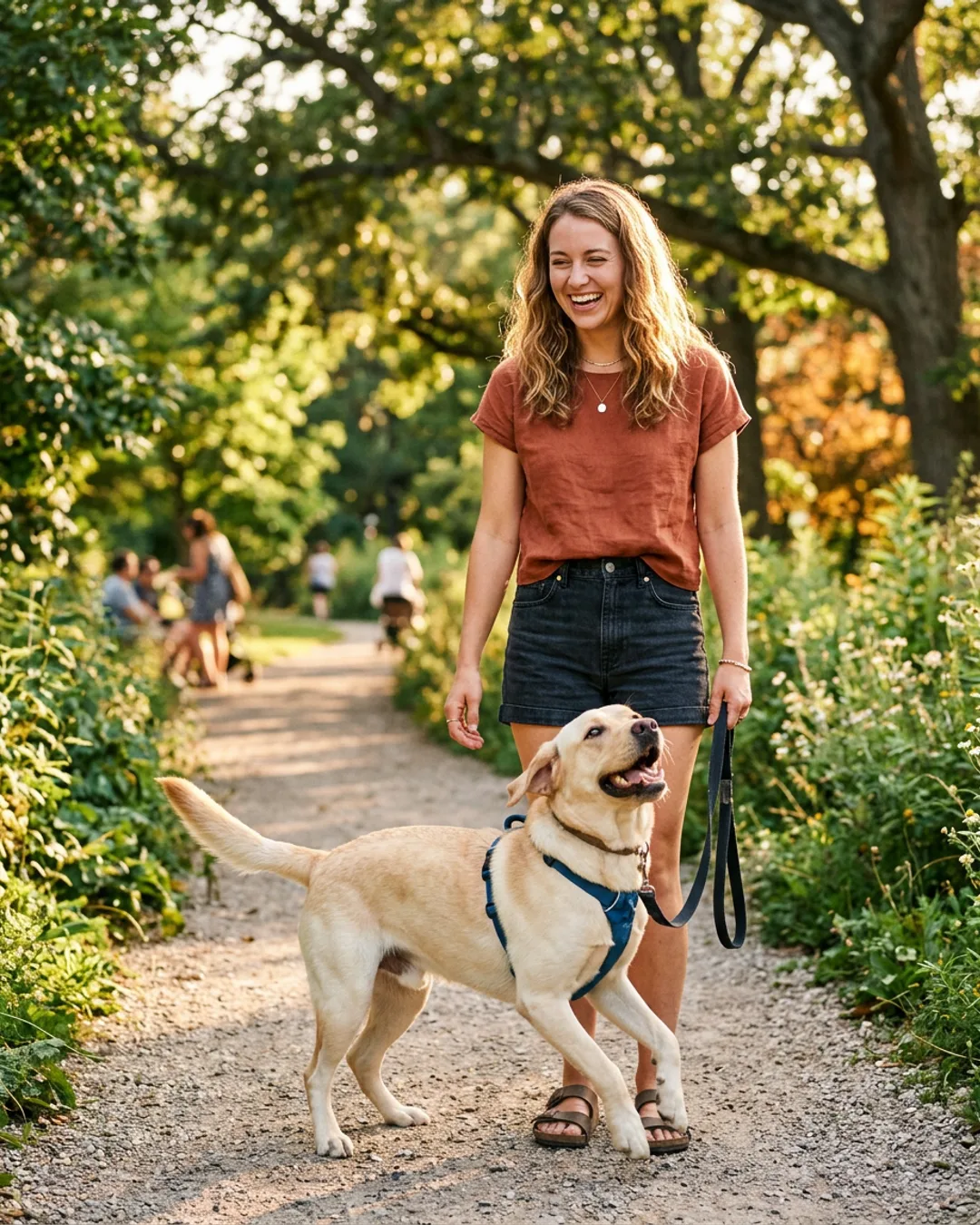 Happy dog owner with their dog